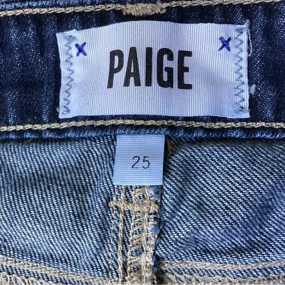 PAIGE Jimmy Jimmy Shorts Woman’s Size 25 Blue Cuffed Hem Sold Out on Revolve - Picture 10 of 13